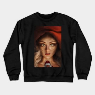 Beautiful Girl Portrait In Santa Claus Costume Crewneck Sweatshirt